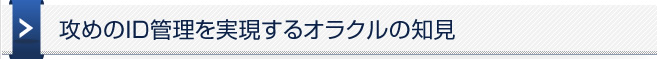 攻めのID管理を実現するオラクルの知見