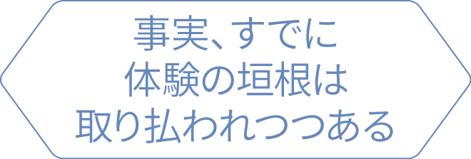 事実、すでに体験の垣根は取り払われつつある