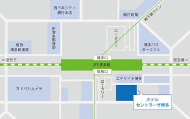 ホテルセントラーザ博多 地図