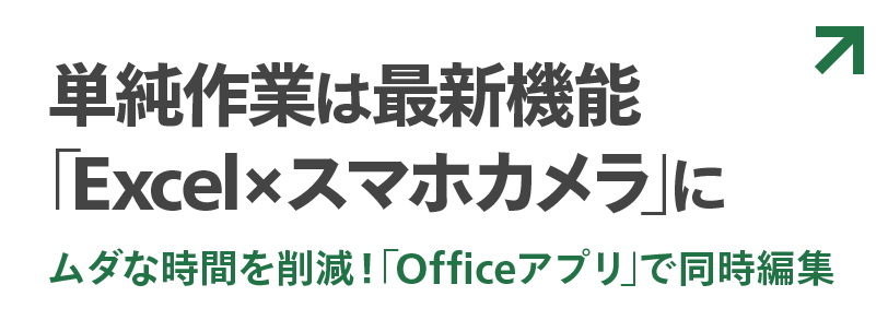 単純作業は最新機能｢Excel×スマホカメラ｣に ムダな時間を削減！｢Officeアプリ｣で同時編集
