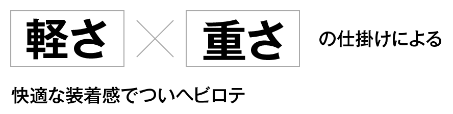 「軽さ」×「重さ」の仕掛けによる快適な装着感でついヘビロテ